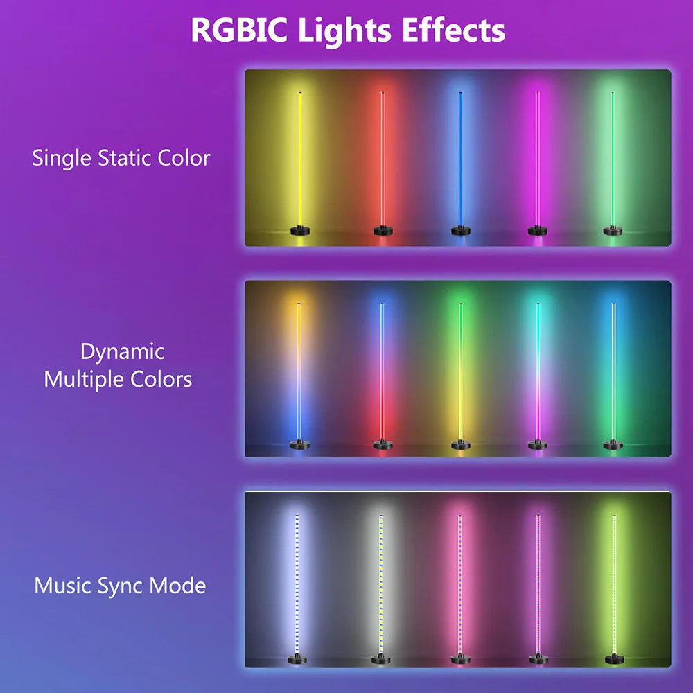 Smart LED Floor Lamp 49" RGB Remote & APP Control