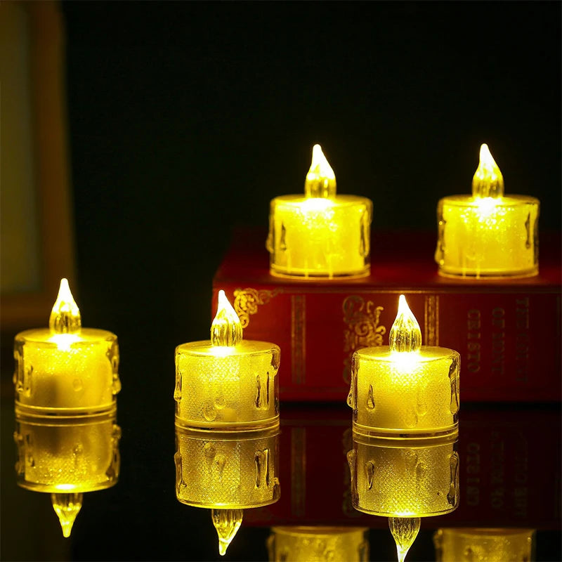 6 / 12 Pcs Flameless Tea Lights Candles