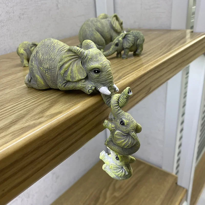 3pcs/Set Cute Elephant Decor Statue