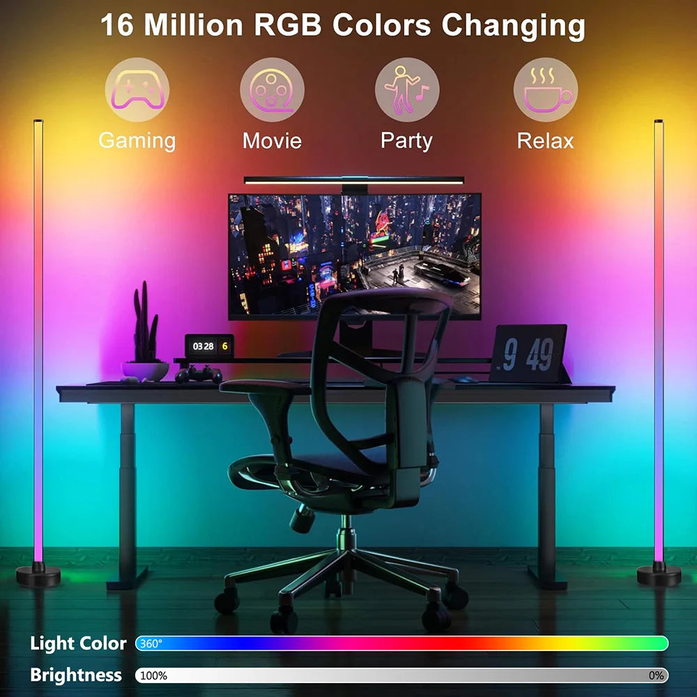 Smart LED Floor Lamp 49" RGB Remote & APP Control