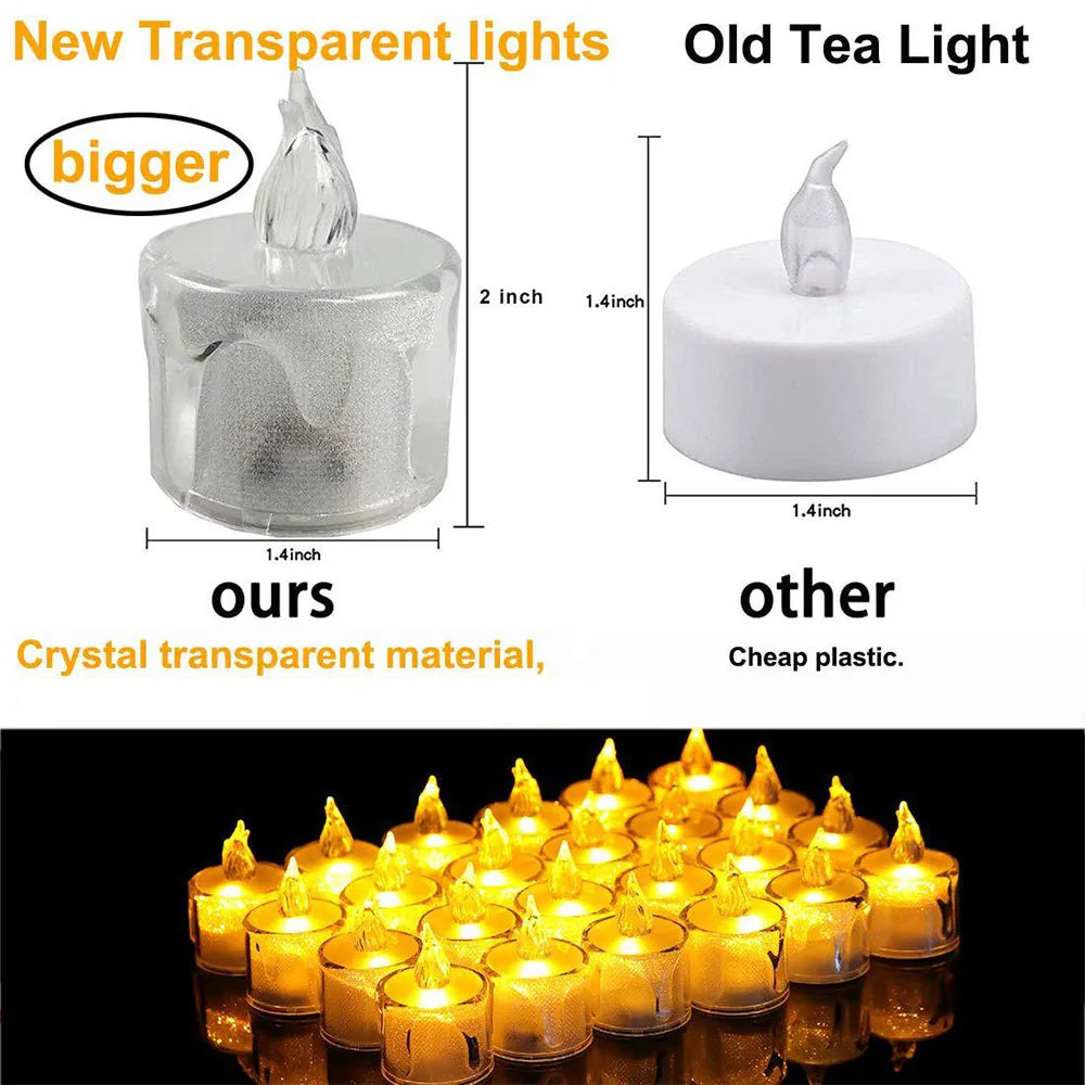 6 / 12 Pcs Flameless Tea Lights Candles