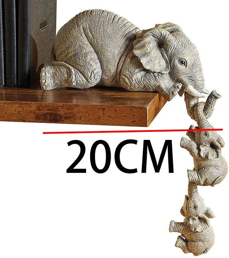 3pcs/Set Cute Elephant Decor Statue