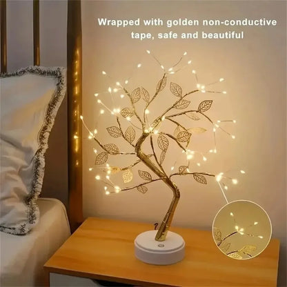 Golden Leaf Table Lamp Warm Led