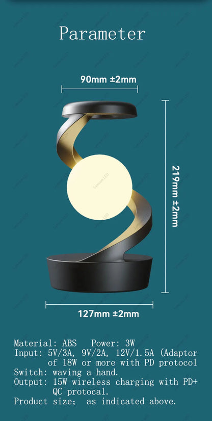 Levitating Ball Light with Wireless Charger