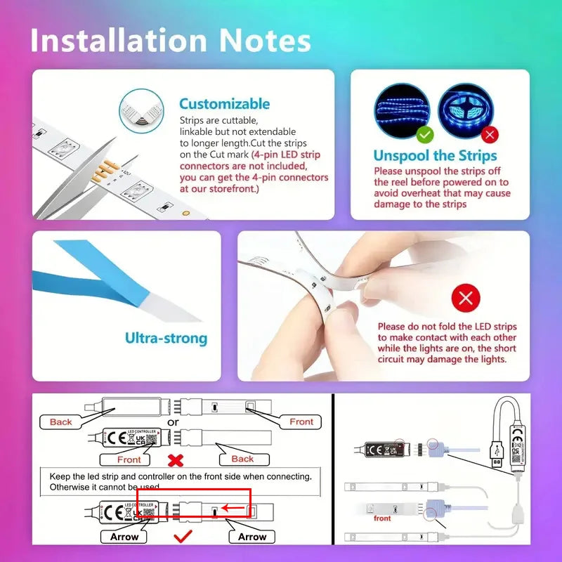 LED Strip Lights USB Bluetooth 5050 SMD