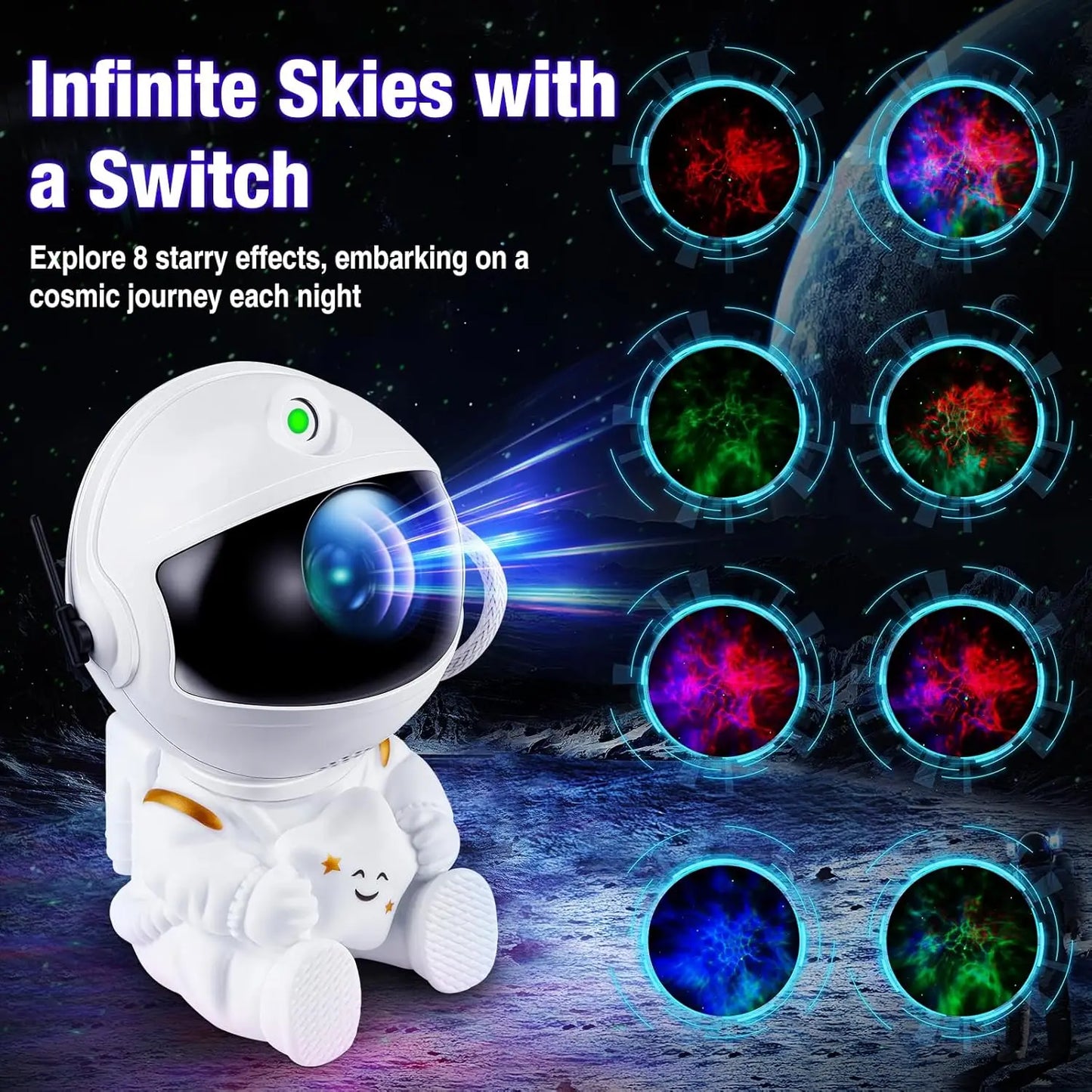 Astronaut Star Galaxy Projector Night Light