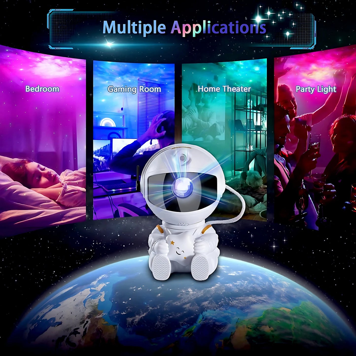 Astronaut Star Galaxy Projector Night Light
