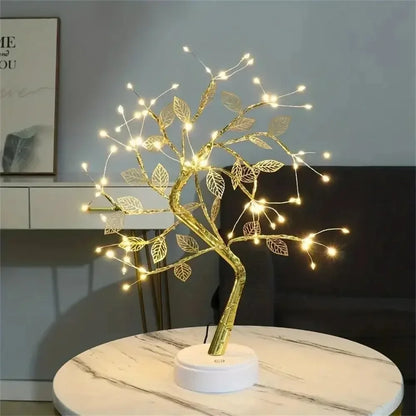 Golden Leaf Table Lamp Warm Led