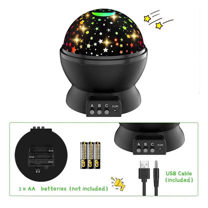 Star Projector Night Light Auto Rotating